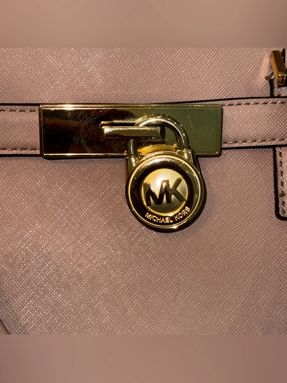 Michael Kors Pink Leather Satchel with Gold Hardware